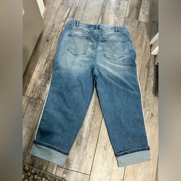 J. Jill Denim Womens Jeans Size 16 high rise ankle crop fringe raw seam - Picture 5 of 5